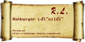 Rehberger László névjegykártya